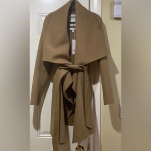 NWT Ever New Melbourne Camel Pearl Wrap Coat, Size AU 8 (US 4 / XS)